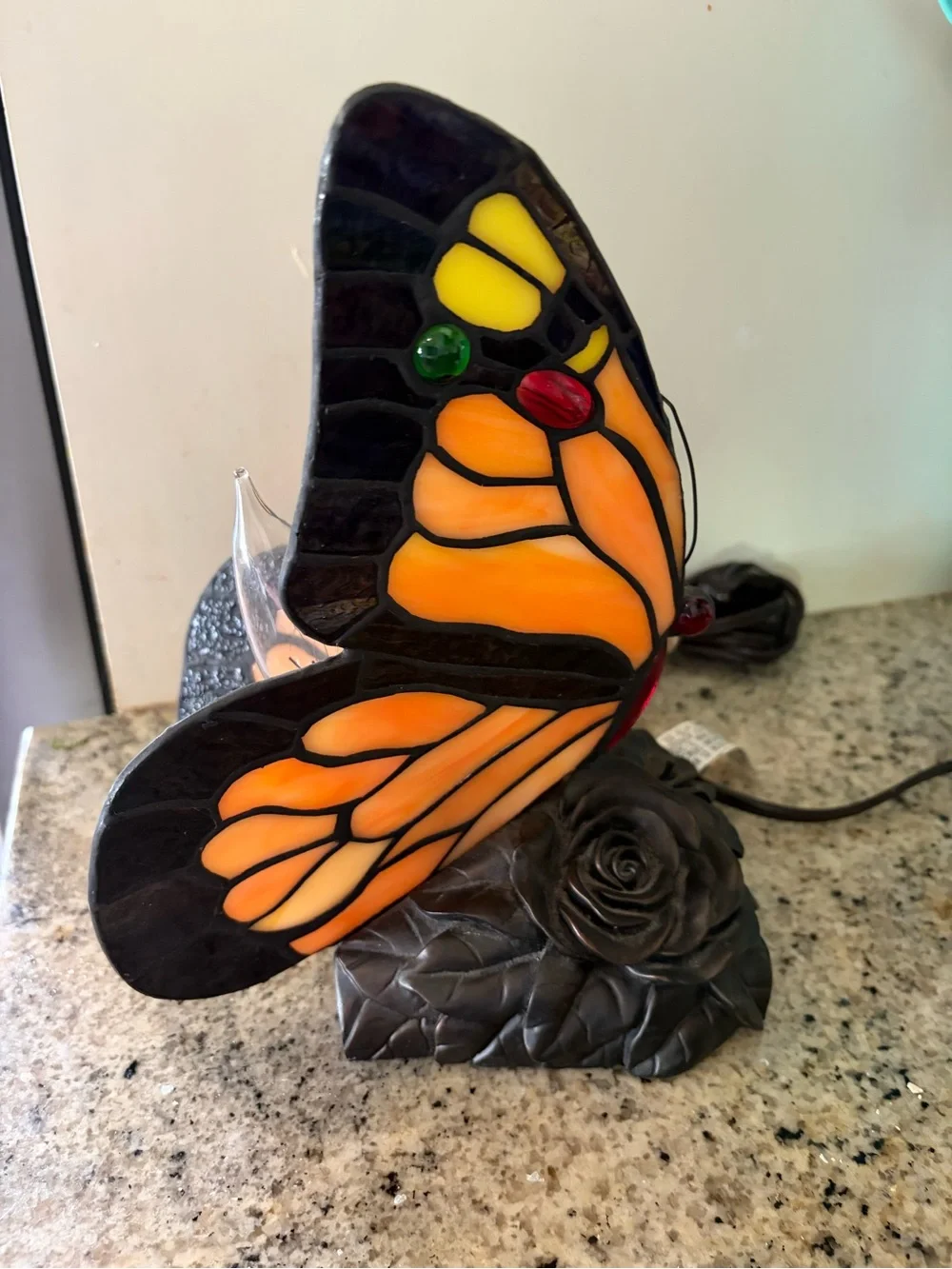 Stained Glass Butterfly Lamp
